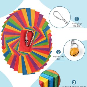 Rainbow Wooden Block Bird Shredding Toy - Hình 3