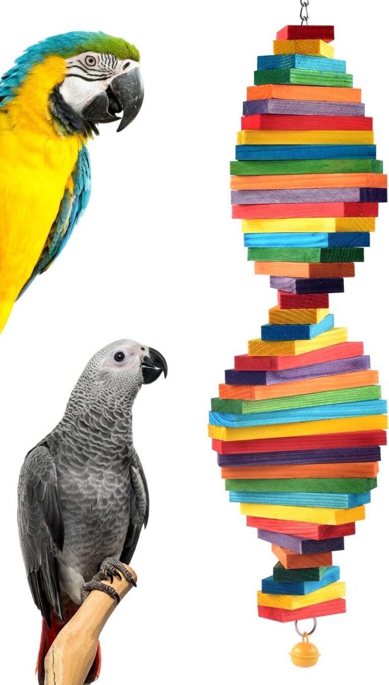 Rainbow Wooden Block Bird Shredding Toy