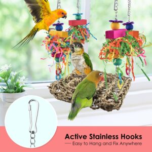 Bird Climbing Hammock Grass Mat with Colorful Toys - Image 3
