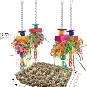 Bird Climbing Hammock Grass Mat with Colorful Toys - Image 7
