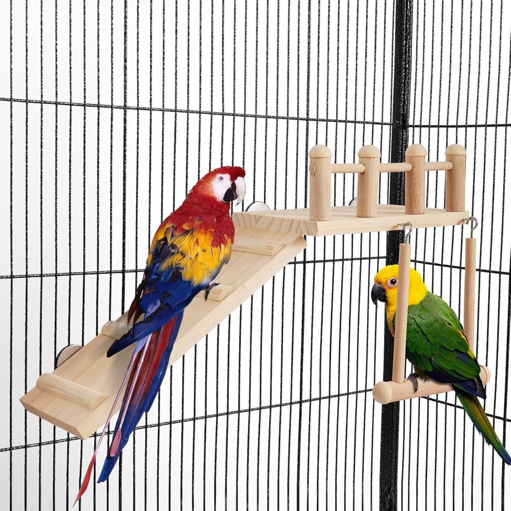 Bird Perch Platform Swing Wooden Small Birds - Image 2