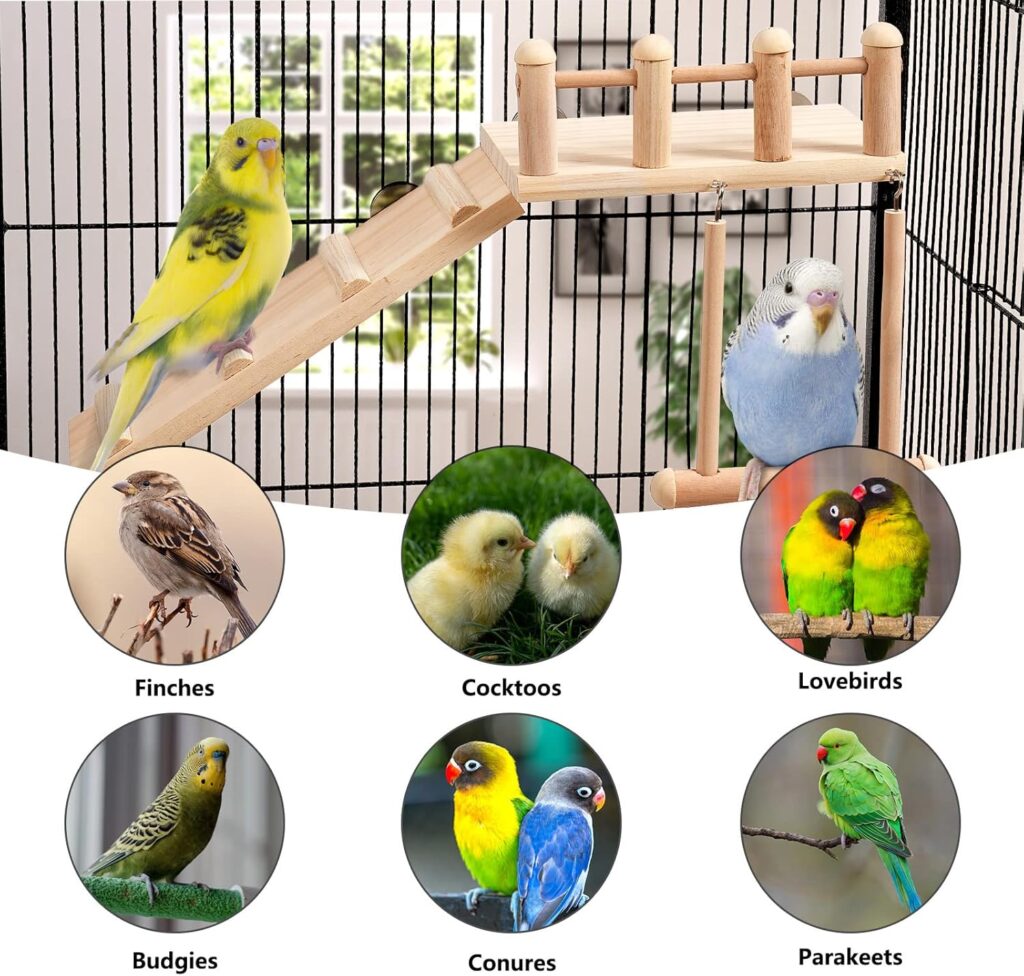 Bird Perch Platform Swing Wooden Small Birds - Image 4