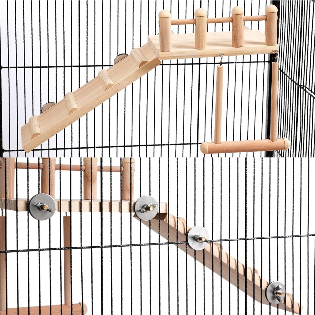 Bird Perch Platform Swing Wooden Small Birds - Image 6