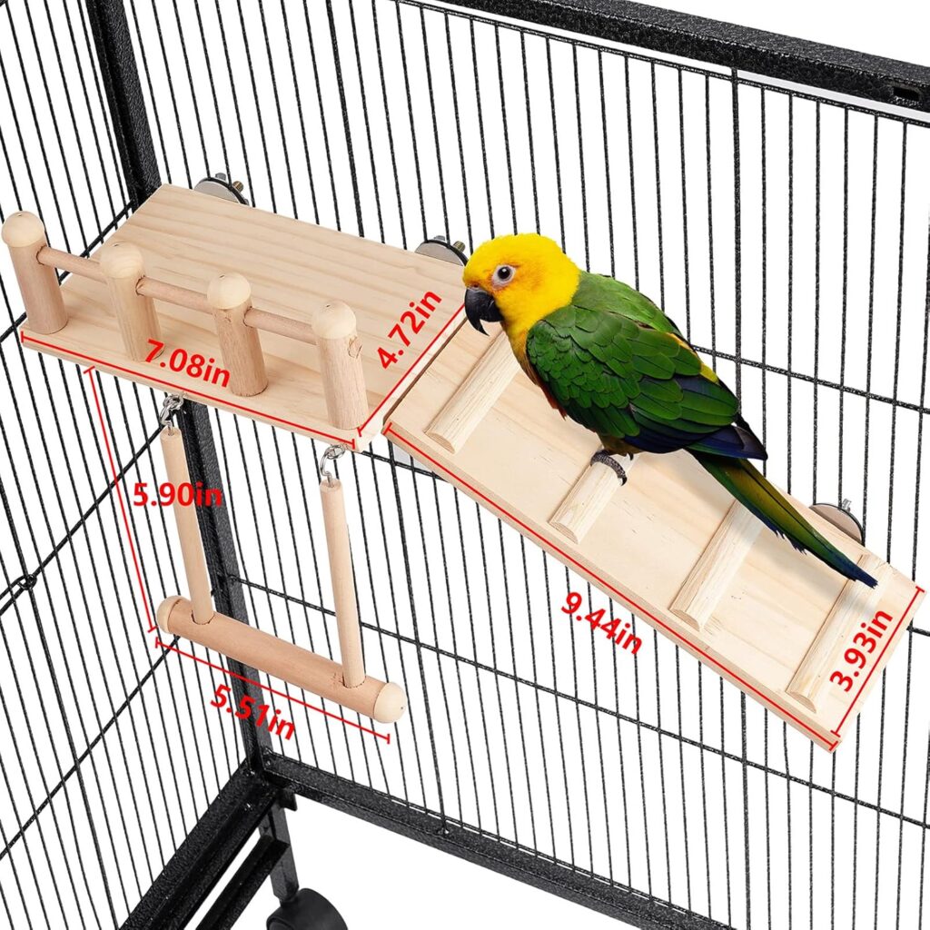 Bird Perch Platform Swing Wooden Small Birds - Image 7