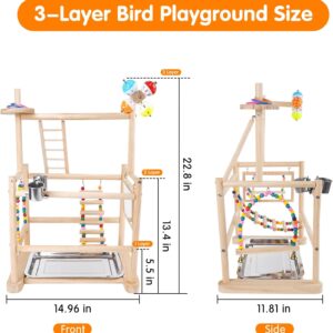 Bird Playground 3 Layer Stand with Feeder Cups - Image 2