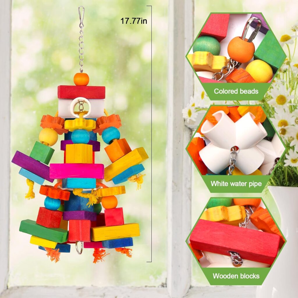 Bird Toy Chewing Blocks Multicolored - Image 2
