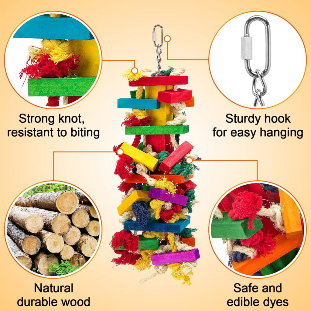 Extra Large Natural Wood Bird Toy - Image 3